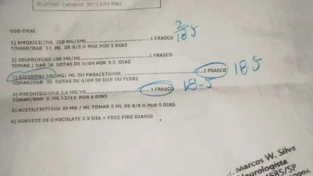 Médico que receitou sorvete e jogo 'Free Fire' a criança é demitido